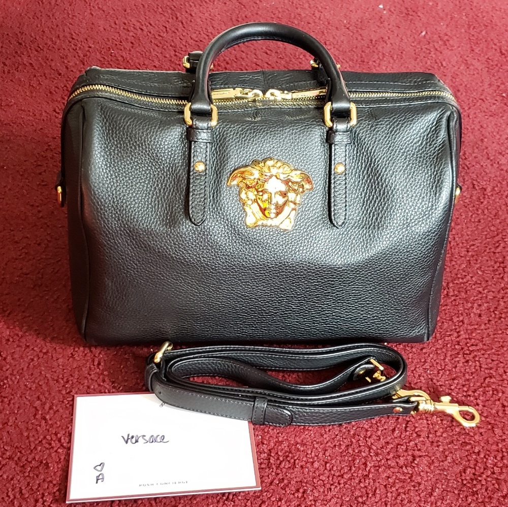Authentic Versace Palazzo Duffle Bag, gold medusa